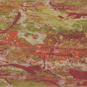 Madplate carpet, Magic carpet series Nr 15. / acrylic on paper, 1 x 3 m,  2018 / Music: Violinbwoy
