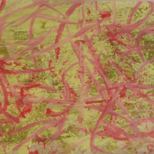 Pink fights, Magic carpet series Nr 16. / acrylic on paper, 1 x 2, 2 m, 2018 / Music: Sigur Rós - Alright