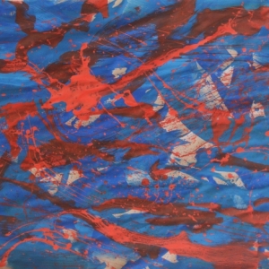 Still smokin', Magic carpet series Nr 19./ acrylic on paper, 1  x  2,9 m, 2019 / Music: Ishan Sound
