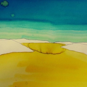 As I walk / ecoline on paper, 21 x 30 cm, 2017