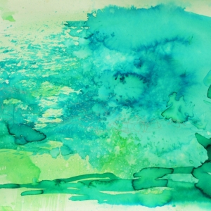 Cooperation with the rain Nr 1. / ecoline on paper, 70 x 100 cm, 2018