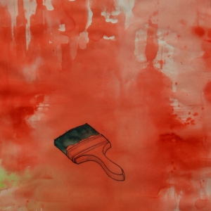 Me brush / ecoline on paper, 40 x 60 cm, 2018