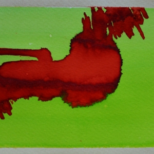 Redredred, Atanor series / ecoline on paper, 10 x 14 cm, 2018