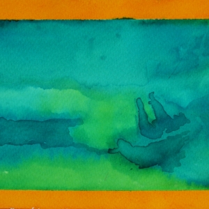 Underwater, Atanor series / ecoline on paper, 10 x 14 cm, 2018