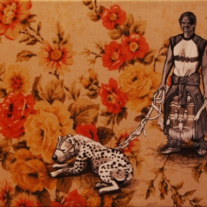 Iron sharpening iron, Occupy! series / acrylic on textile, 30 x 40 cm, 2012