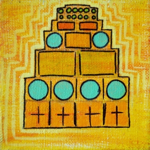 Maya sound / mixed media on canvas, 20 x 20 cm, 2017