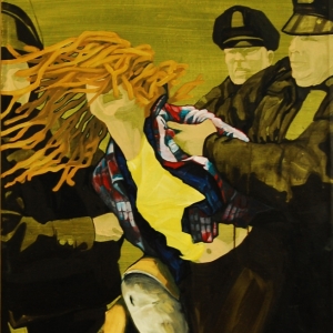 War is inna street, Occupy! series / oil on canvas, 140 x 70 cm, 2012
