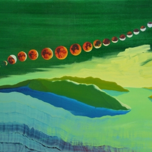 Welcome to our planet, Mr. B. -  for Bence / oil on canvas, 110 x 180 cm, 2016