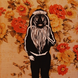 Yadia's mask / acrylic on textile, 40 x30 cm, 2013