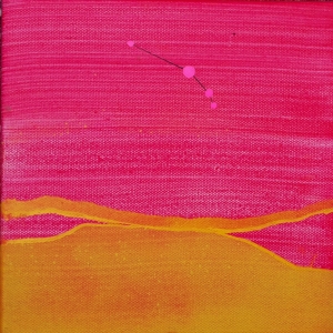 Aries, Star walker series / mixed media on canvas, 20 x 20 cm, 2019