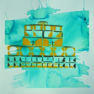 Dubapest Hifi / mixed media on paper, 20 x 25 cm, 2018