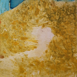 In the belly of the mountain Nr 2 / mixed media on paper, 21 x 14, 8 cm, 2019