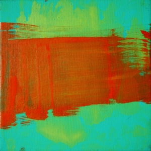 Red Blow / mixed media on canvas, 20 x 20 cm, 2018