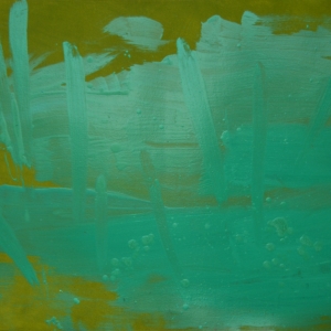 Friendly attack by Madame turquoise / oil on paper, 70 x 100 cm, 2018