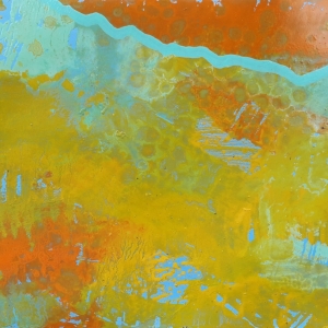 In the belly of the mountain / oil on paper, 50 x 70 cm, 2019